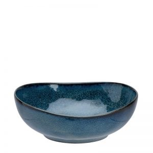 Cobalt Blue Oval Handgjord Skål 450ml