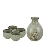 Sake Set i stengods med karaff & koppar