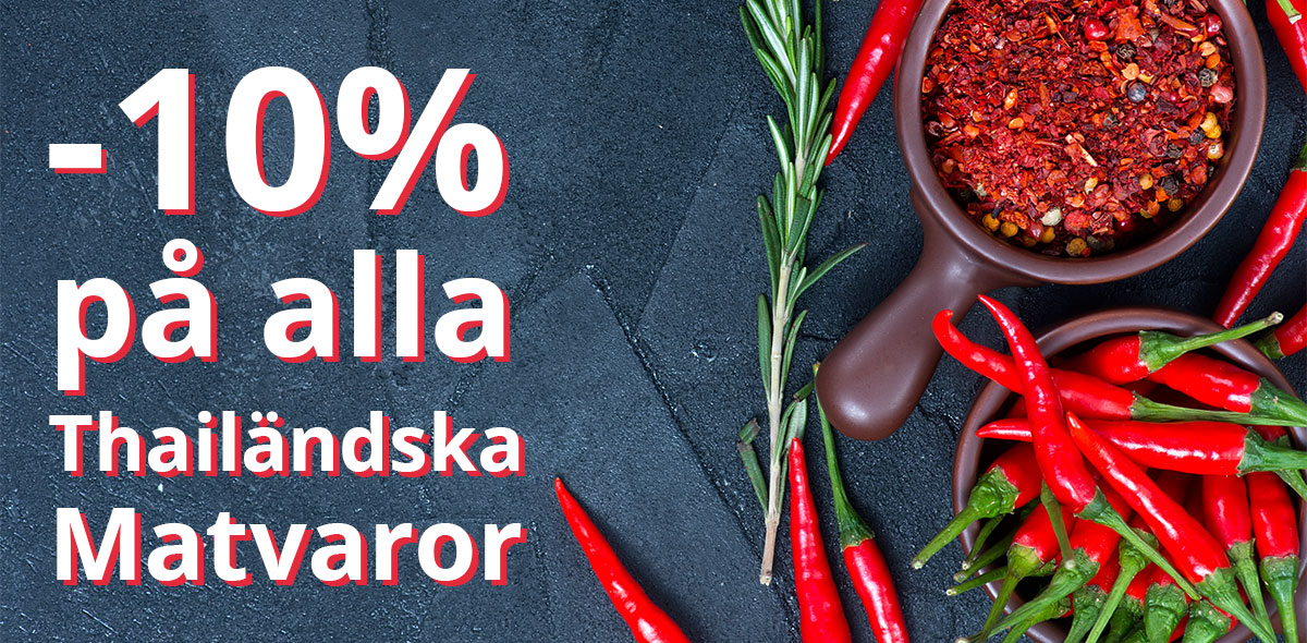10% rabatt på alla Thailändska matvaror