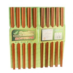 Runda ätpinnar i mörkt trä 10 par