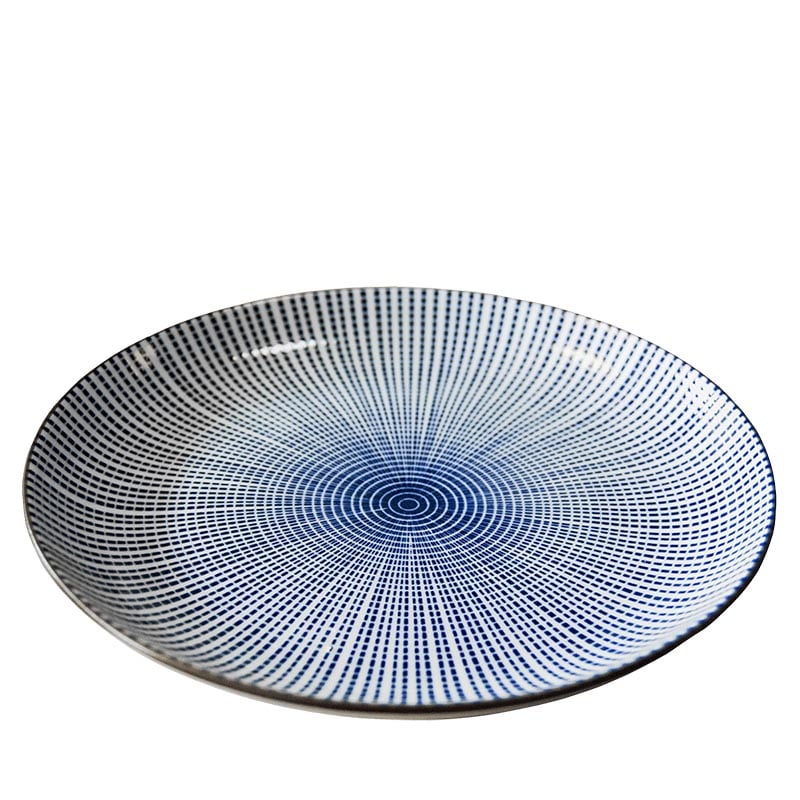 Tokyo Design Studio Seigaiha Blue Plate 21.5x3cm