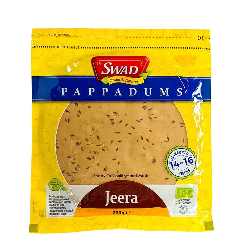 Läs mer om Pappadum Jeera Spiskummin indiskt flatbröd 200g