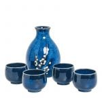 Sake-set Hana blue Karaff och Koppar