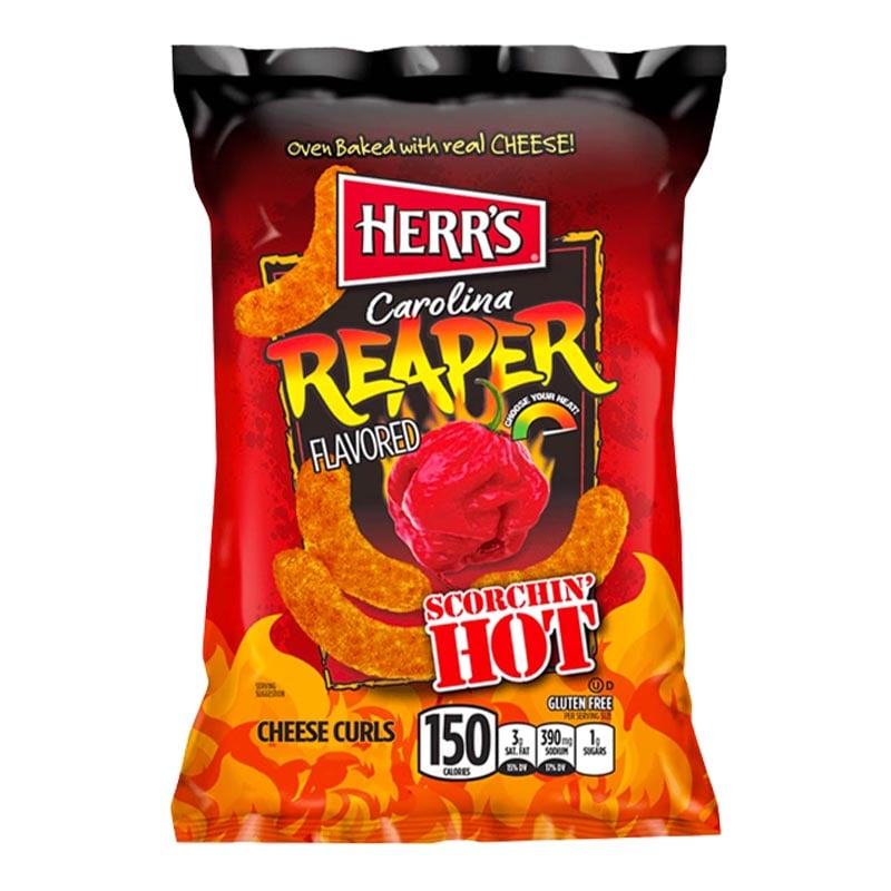 Läs mer om Herrs Carolina Reaper Cheese Curls Starka ostbågar 170g