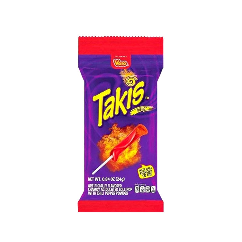 Läs mer om Takisklubba Syrlig Takis Fuego klubba med Chilipulver 24g