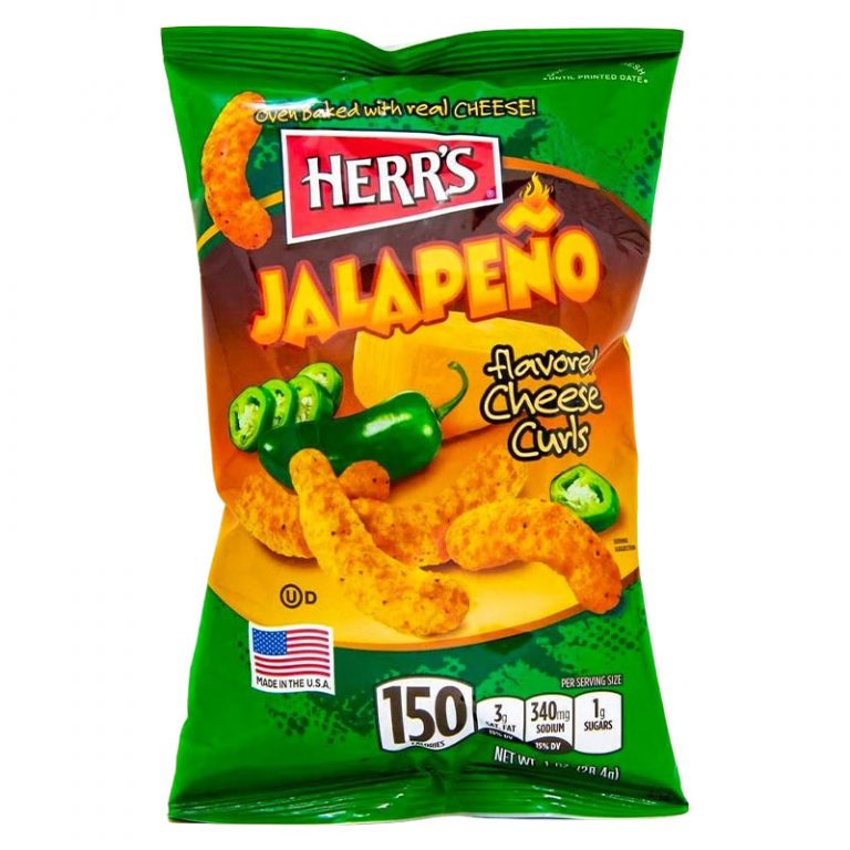 Herr's Jalapeno Cheese Curls Starka ostbågar 198g Drakfrukt.se