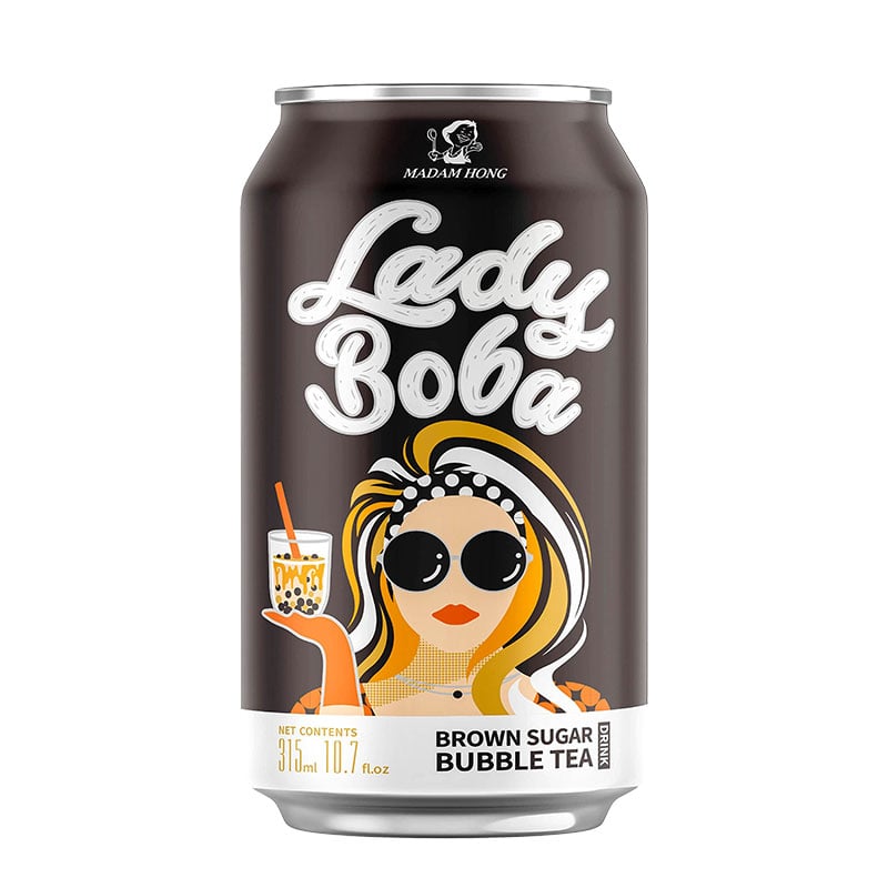 Lady Boba Bubble Tea på burk Brunt socker 315ml