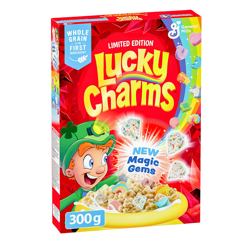 Läs mer om Lucky Charms Magical Gems Frukostflingor 300g