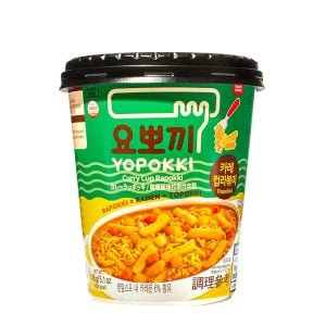 Rabokki Cup Rice cakes & nudlar (Curry) Yopokki