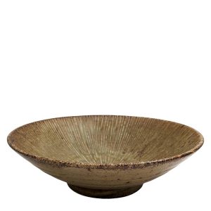Stor japansk skål i Rustik stil gulbrun 24.5cm