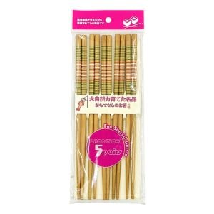 Ätpinnar japansk stil Färgglada ränder 5 par