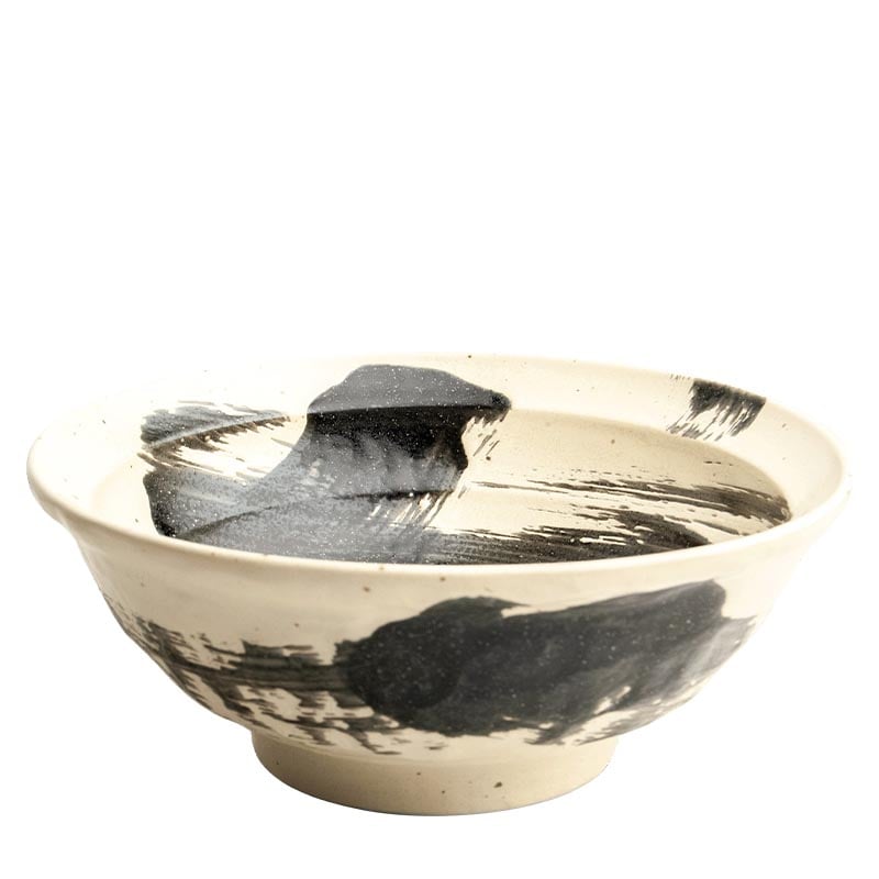 Ramenskål Svarta & Vita Penseldrag 22cm
