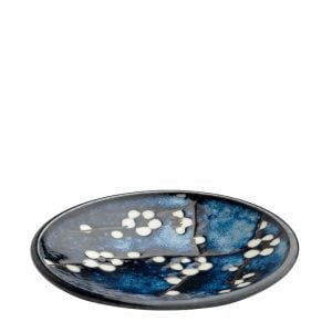 Dippskål & Såsfat Hana Blue japanska blommor