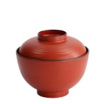Miso- & Risskål med lock Lacquerware Röd 300ml