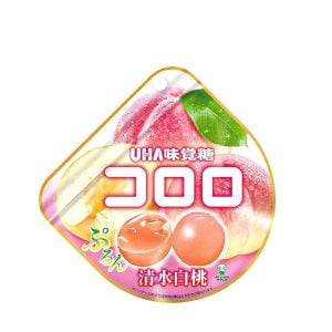 UHA Kororo Vit Persika Fruktjuice gelégodis 40g