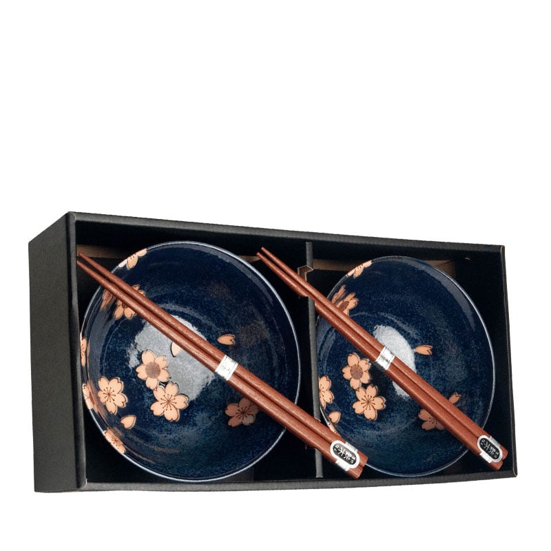 Sk&aring;lset med &auml;tpinnar Japanska blommor 15cm