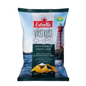 Västkustchips Havssalt räfflade Estrella 180g