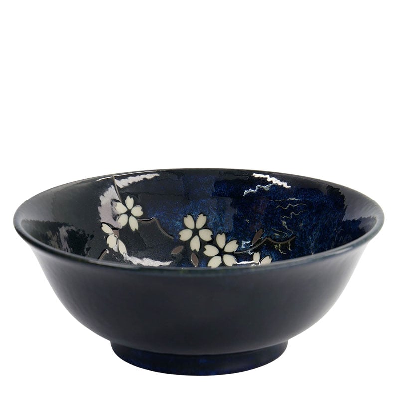Ramensk&aring;l Cobalt Blue Sakura 20.5cm