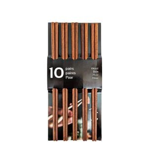 Runda ätpinnar i mörkt trä 10 par